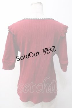 画像2: DearMyLove / 十字架フロントジップリブトップス 3L レッド Y-25-05-14-043-EL-TO-SZ-ZY