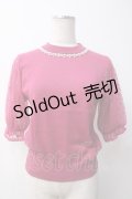 【SALE】axes femme / 袖ドットチュールプルオーバー  ピンク Y-25-05-14-044-AX-TO-AS-ZT525