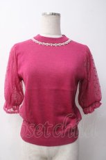 画像1: 【SALE】axes femme / 袖ドットチュールプルオーバー  ピンク Y-25-05-14-044-AX-TO-AS-ZY (1)