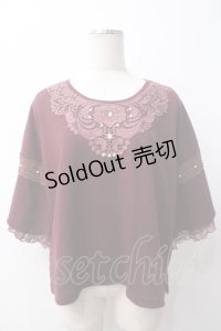 axes femme / レースデザインニットプル M ワイン Y-25-05-14-045-AX-TO-SZ-ZI