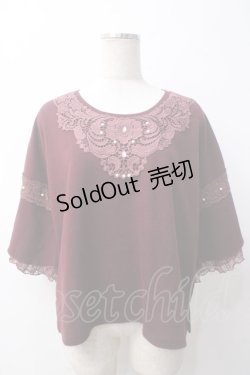 画像1: axes femme / レースデザインニットプル M ワイン Y-25-05-14-045-AX-TO-SZ-ZI