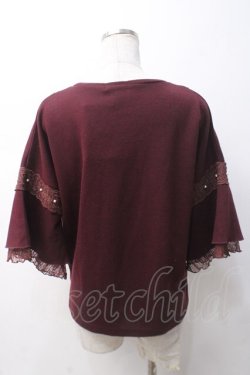 画像2: axes femme / レースデザインニットプル M ワイン Y-25-05-14-045-AX-TO-SZ-ZY