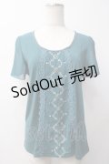 axes femme / ビジューフレア袖プルオーバー M グリーン Y-25-05-14-046-AX-TO-SZ-ZY