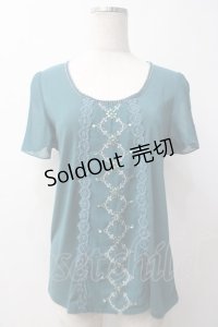 axes femme / ビジューフレア袖プルオーバー M グリーン Y-25-05-14-046-AX-TO-SZ-ZY