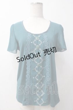 画像1: axes femme / ビジューフレア袖プルオーバー M グリーン Y-25-05-14-046-AX-TO-SZ-ZY