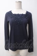 axes femme / レース使いインナープルオーバー M 紺 Y-25-05-14-048-AX-TO-SZ-ZY