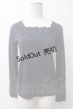 画像1: axes femme / レース使いインナープルオーバー M 紺 Y-25-05-14-048-AX-TO-SZ-ZY