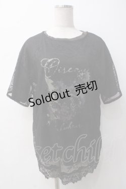 画像1: axes femme / レースプルオーバー×プリントプルオーバー F 黒 Y-25-05-14-051-AX-TO-SZ-ZY