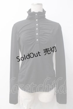 画像1: Ozz oneste / 薔薇刺繍ハイネックカットソー  黒 Y-25-05-14-056-OO-TO-SZ-ZY