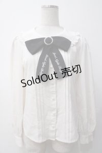 Ank Rouge / ロゴプリントリボンブラウス M 白 Y-25-05-14-063-CA-BL-SZ-ZY