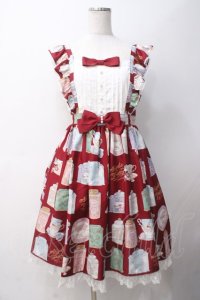 Angelic Pretty / Memorial Tea Museumジャンパースカート  赤 Y-25-05-14-074-AP-OP-SZ-ZY