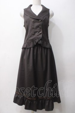 画像1: axes femme / ベスト&スカートドッキングセットアップ M 茶 Y-25-05-14-075-AX-JA-SZ-ZY