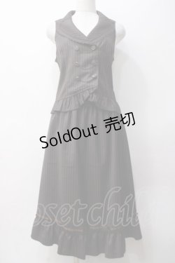 画像1: axes femme / ベスト&スカートドッキングセットアップ M 茶 Y-25-05-14-075-AX-JA-SZ-ZY