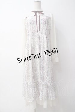 画像1: axes femme / フラワープリントレースワンピース M ピンク Y-25-05-14-080-AX-OP-SZ-ZI