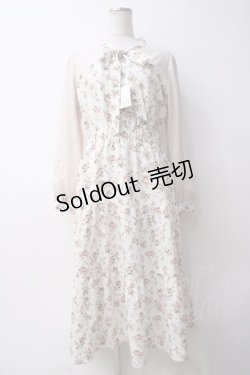 画像1: axes femme POETIQUE / フラワーシフォンワンピース  オフｘピンク Y-25-05-14-081-AX-OP-AS-ZY