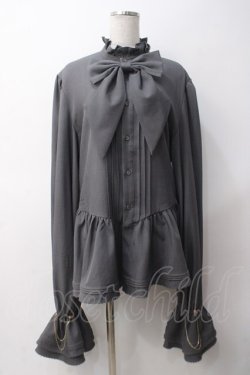 画像1: Princess Chronicles / 黒兎のお嬢様リボンブラウス 2XL グレー Y-25-05-14-092-PU-BL-SZ-ZY