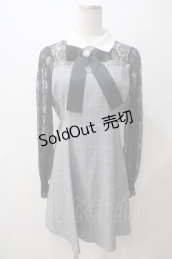 画像1: Ank Rouge / デコルテ開きレース切り替えワンピース M 黒 Y-25-05-14-096-CA-OP-SZ-ZT0711Y