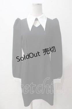 画像1: 【SALE】EATME / デコルテあきバイカラーワンピース F 黒 Y-25-05-14-099-LO-OP-SZ-ZT354