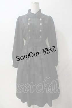 画像1: axes femme kawaii / ナポレオン長袖ワンピース M 黒 Y-25-05-14-102-AX-OP-SZ-ZY