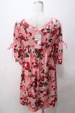 画像2: MILK / Fruites a la modeサテンドレス  ピーチピンク×フルーツ Y-25-05-14-107-ML-OP-SZ-ZY