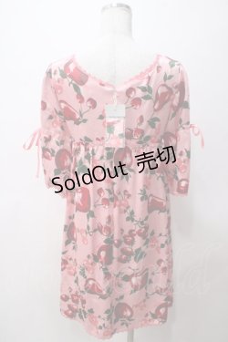 画像2: MILK / Fruites a la modeサテンドレス  ピーチピンク×フルーツ Y-25-05-14-107-ML-OP-SZ-ZI