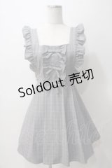 Ank Rouge / チェック柄フリルサロペットワンピース M グレー Y-25-05-14-110-CA-OP-SZ-ZY
