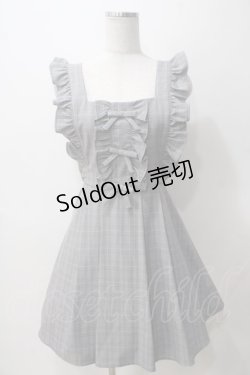 画像1: Ank Rouge / チェック柄フリルサロペットワンピース M グレー Y-25-05-14-110-CA-OP-SZ-ZY