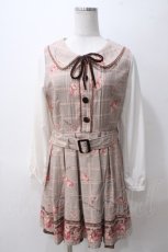 画像1: 【SALE】LIZ LISA / グレンチェックローズワンピース 0 ブラウン Y-25-05-14-114-LO-OP-SZ-ZT264 (1)