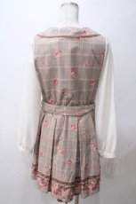 画像2: 【SALE】LIZ LISA / グレンチェックローズワンピース 0 ブラウン Y-25-05-14-114-LO-OP-SZ-ZT264 (2)