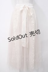 axes femme / フラワーレース×チュールスカート M ベージュ Y-25-05-14-118-AX-SK-SZ-ZI