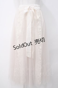 画像1: axes femme / フラワーレース×チュールスカート M ベージュ Y-25-05-14-118-AX-SK-SZ-ZI