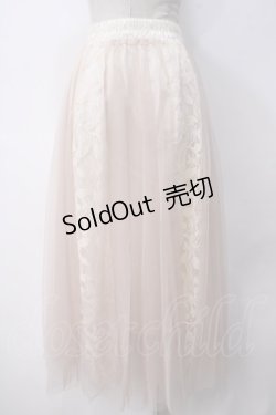 画像2: axes femme / フラワーレース×チュールスカート M ベージュ Y-25-05-14-118-AX-SK-SZ-ZI