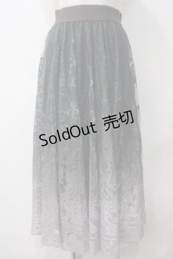 画像1: axes femme /  グラデレースサーキュラースカート  グレー Y-25-05-14-121-AX-SK-SZ-ZY