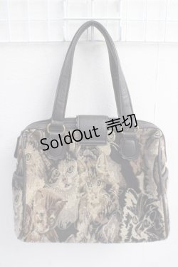 画像2: axes femme / 猫柄ゴブランバック  ブラウン Y-25-05-14-013-AX-BG-SZ-ZY