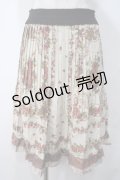 axes femme / スカーフ柄プリーツスカート M ベージュ Y-25-05-14-126-AX-SK-SZ-ZI
