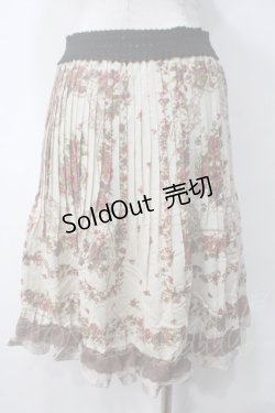 画像2: axes femme / スカーフ柄プリーツスカート M ベージュ Y-25-05-14-126-AX-SK-SZ-ZI