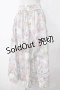 axes femme / ぼかし花柄ロングスカート M ラベンダー Y-25-05-14-129-AX-SK-SZ-ZY
