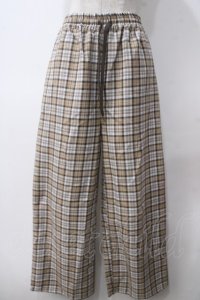 PUNK / チェックイージーワイドパンツ F キャメル Y-25-05-14-140-PU-PA-SZ-ZT113
