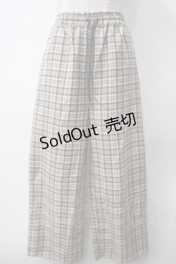 画像1: PUNK / チェックイージーワイドパンツ F キャメル Y-25-05-14-140-PU-PA-SZ-ZT113