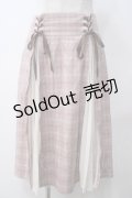 axes femme POETIQUE / レースアッププリーツ切替スカート M ピンク Y-25-05-14-141-AX-SK-SZ-ZY