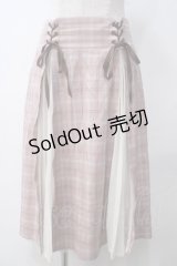 axes femme POETIQUE / レースアッププリーツ切替スカート M ピンク Y-25-05-14-141-AX-SK-SZ-ZY