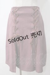axes femme POETIQUE / レースアップデザインスカート M ピンク Y-25-05-14-148-AX-SK-SZ-ZT166