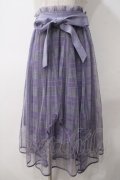 axes femme POETIQUE / シアーチェック×レーススカート M ラベンダー Y-25-05-14-150-AX-SK-SZ-ZY