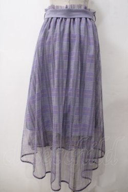 画像2: axes femme POETIQUE / シアーチェック×レーススカート M ラベンダー Y-25-05-14-150-AX-SK-SZ-ZY
