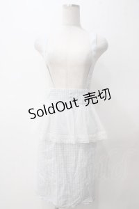 Ank Rouge / サス付きギンガムチェックペプラムレーススカート M サックス Y-25-05-14-158-CA-SK-SZ-ZY