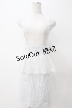 画像1: Ank Rouge / サス付きギンガムチェックペプラムレーススカート M サックス Y-25-05-14-158-CA-SK-SZ-ZY