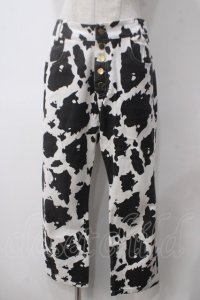 WC / 牛柄デザインパンツ F 白×黒 Y-25-05-14-160-PU-PA-SZ-ZY