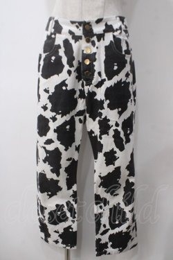 画像1: WC / 牛柄デザインパンツ F 白×黒 Y-25-05-14-160-PU-PA-SZ-ZY