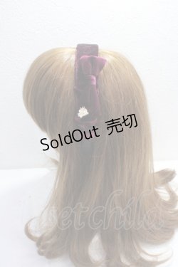 画像2: axes femme / ベロアリボンカチューシャ  ワイン Y-25-05-14-016-AX-AC-SZ-ZT208-F001