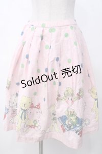 Emily Temple cute / カラフルTOYプリントスカート  ピンク Y-25-05-14-180-ET-SK-SZ-ZY